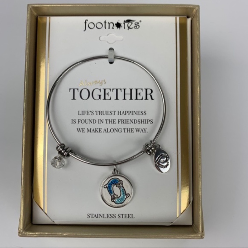 Footnotes stainless steel expandable bracelet